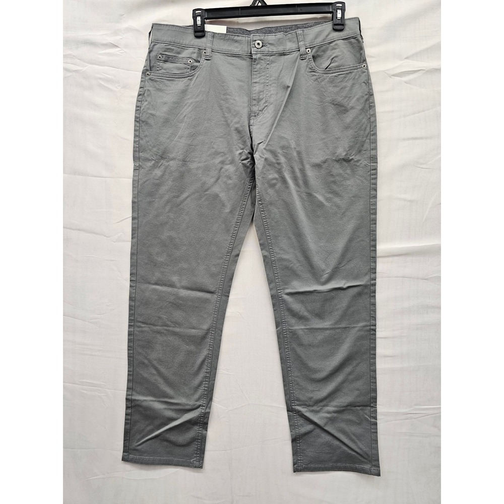 Members Mark Mens Mason Straight Fit Pants Gray Cotton Blend Casual Size 38x32